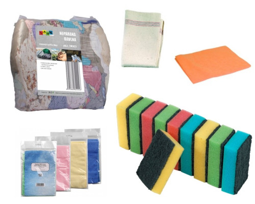 Textilie, houbičky, kartáčky