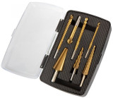 Sada stupňovitých a frézovacích vrtáků