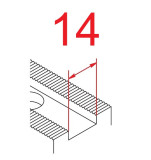 Čelisti tvrdé horní odstupňované 1,5x60°, šířka drážky - 14 mm