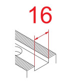 Čelisti tvrdé horní odstupňované 1/16"x90°, šířka drážky - 16 mm