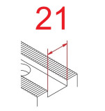 Čelisti tvrdé horní odstupňované 1/16"x90°, šířka drážky - 21 mm