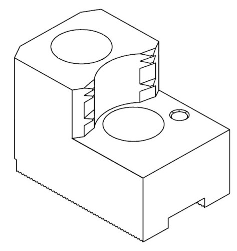 Čelisti tvrdé zakusovací pro upínání za vnější povrch materiálu
