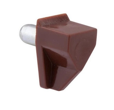 Podpěrka polic O 5mm, plast, hnědá, 8 ks