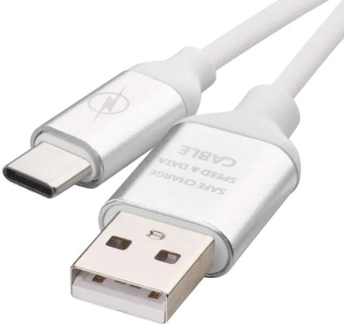 Nabíjecí a datový kabel USB-A 2.0 / USB-C 2.0, 1 m, bílý