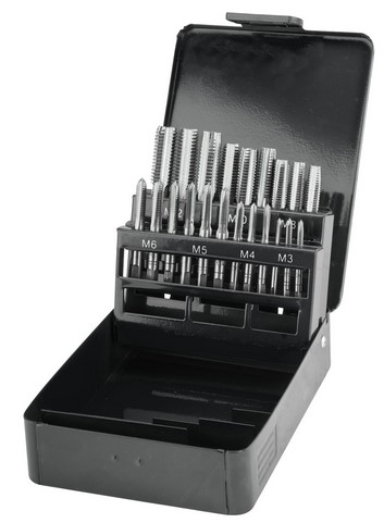 Závitníky EXTOL M3-M12, sada 21 ks