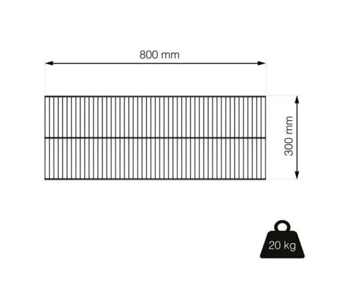 Police drátěná 800x300mm, matná černá