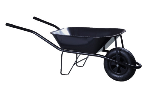 Kolečko stavební 60l černé, nafukovací