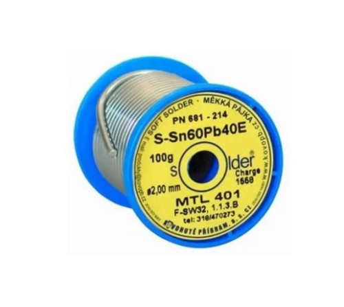 Cín pájecí trubičkový pr. 1,5mm, 100g, cívka 60%Sn