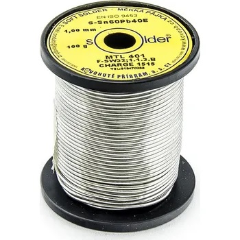Cín pájecí trubičkový pr. 2,0mm, 1000g, 60Sn38Pb2Cu tavidlo F-SW26 2,2%
