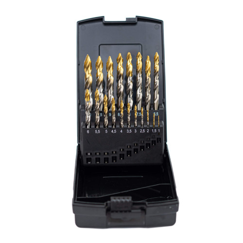 Sada vrtáků 1-13; 25-dílná (po 0,5mm); DIN338N; HSS-G TiN; FlowStep; špička 118°; plastový obal