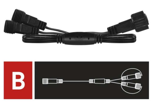 Rozbočovač pro spojovací řetězy Standard černý, 0,5 m, venkovní i vnitřní