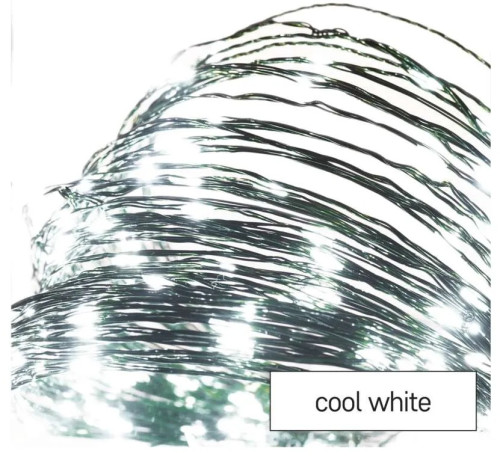 LED vánoční nano řetěz zelený, 4 m, venkovní i vnitřní, studená bílá, časovač