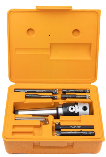 Vyvrtávací hlava F1-12 s kuželem Morse 2  (MK2), pro rozsah vyvrtávání 10-125mm, dílek 0.01mm s noži s VBD CCMT a TCMT