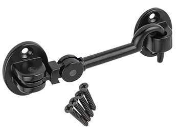 Zajišťovací háček k zašroubování černý 106x37mm