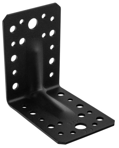 Úhelník s prolisem černý 90x90x65x2,5 mm