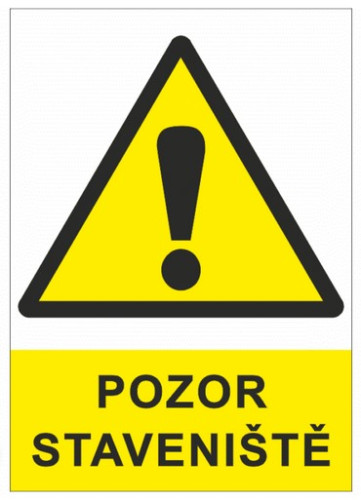 Pozor staveniště, plast A4