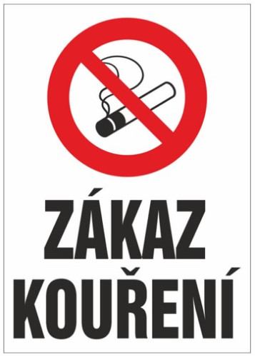 Zákaz kouření, plast A4