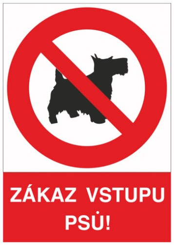 Zákaz vstupu psů!, plast A4