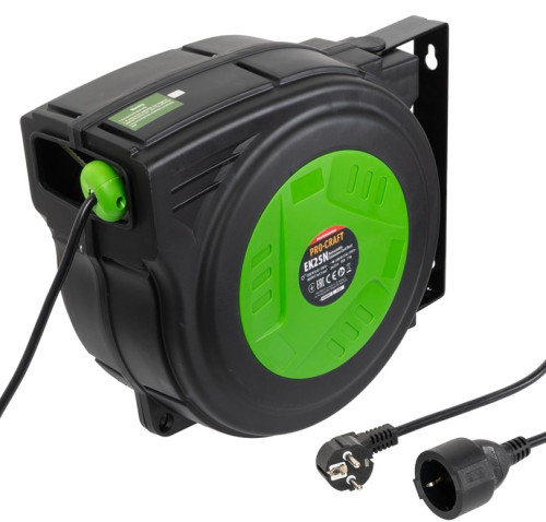 Samonavíjecí prodlužovací kabel na bubnu 25m, 3x1,5mm, Procraft EK25N