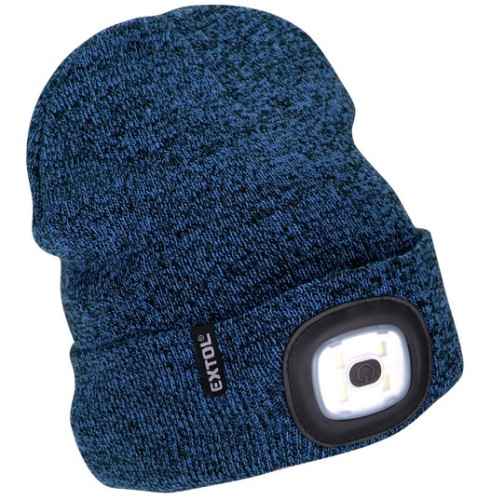 Čepice s čelovkou 180LM nabíjecí USB, modro-černá