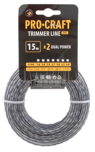 PROCRAFT SP/J-3/15 Struna žací spirála s výstuhou 3mm, 15m