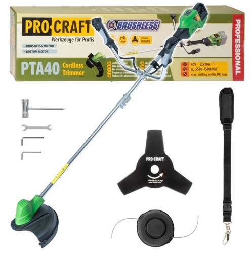 Procraft PTA40 Aku křovinořez (bez baterie a nabíječky)  300mm, 2x20V