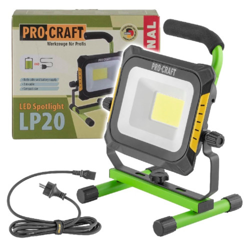 Procraft LP20 LED svítilna (reflektor) aku/síť, 20V / 220-240V, 2700-6600K