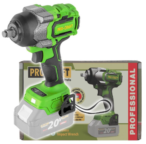 Procraft PWA36bb Aku rázový utahovák 20V, 850Nm, 1/2", 0-2000 ot.