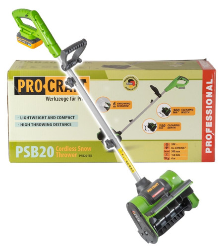 Procraft PSB20bb Aku sněhová fréza 20V, šiře záběru 300mm