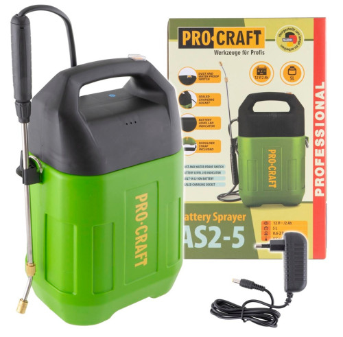 Procraft AS2-5 Aku postřikovač 5 L, teleskopická tryska