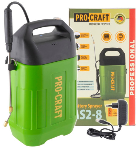 Procraft AS2-8 Aku postřikovač 8 L, teleskopická tryska