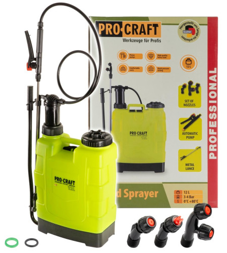 Procraft HS-12 Ruční tlakový, zádový postřikovač 12 L