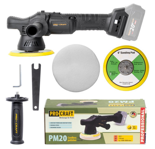 Procraft PM20bb Aku leštička 20V, 1500-15000 ot/min, pr. 150mm, BL