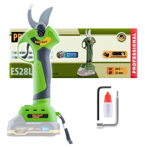 Procraft ES28Li Aku nůžky na větve  20V Li-ion, střih 10/15/20/25 mm