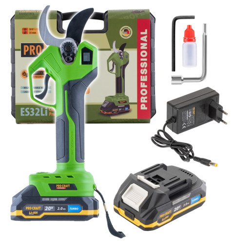 Procraft ES32Li Aku nůžky na větve  20V Li-ion, střih 7/15/23/35 mm