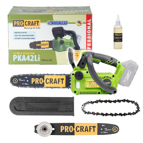 Procraft PKA42Li AKU řetězová pila 20V, 9,3 m/s, 4900 ot./min