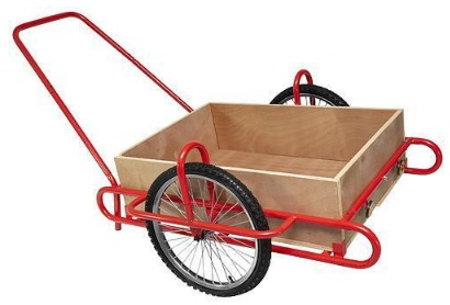 Dvoukolák s dřevěnou korbou a nafukovacími koly 1500x950x950mm