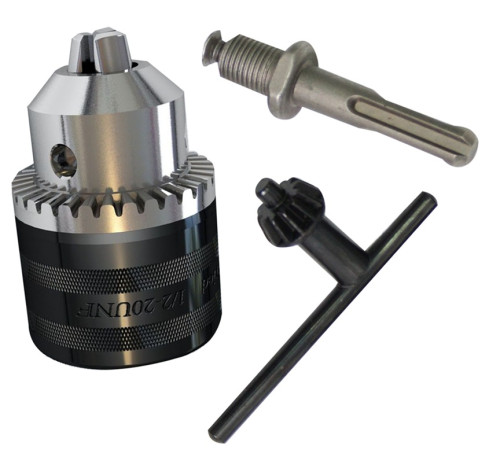 Sklíčidlo zubové závitové s kličkou 1/2"-20UNF 1,5-13 mm + redukce SDS PLUS