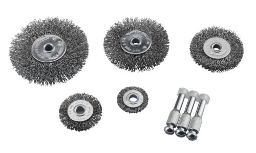 Kartáče okružní ocelové, sada 5ks, O 25-38-50-63-75mm