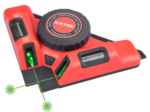 EXTTOL 8823303 Laser zelený-úhelník 90°, s elektr. přísavným modulem
