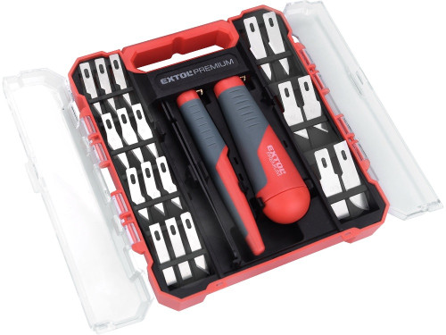 EXTOL 8855196 Nože na vyřezávání, sada 21ks s pinzetou