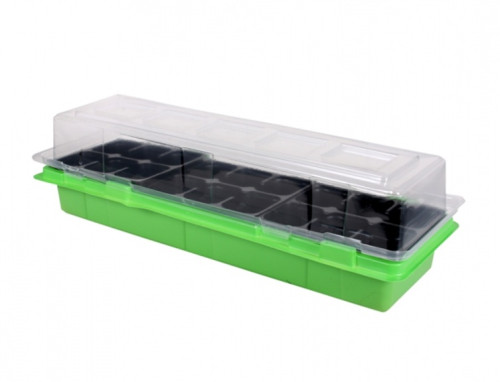 Minipařeniště MEDIUM 18 otvorů zelené 47x16x12cm