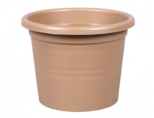 Květník SAKURA MODERN plastový matný světle hnědý d22cm
