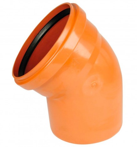 Odpadní koleno KG KGB, 45°, PVC, oranžová