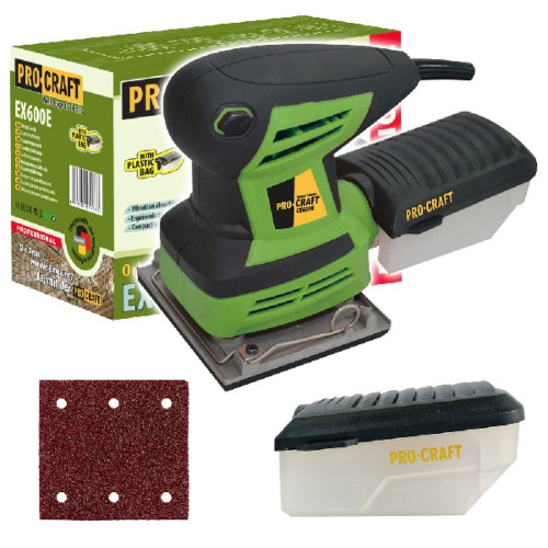 Procraft EX600E Excentrická bruska 260W, deska 110 x 100 mm