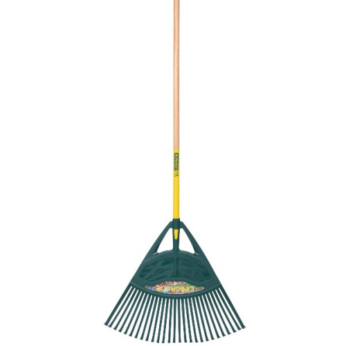 Hrábě vějířové na listí a trávník Leborgne XL Duopro 65 cm, 27 zubů, násada dřevo 130cm