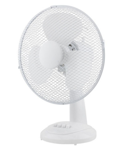 Stolní ventilátor 30cm, 3 rychlosti, bílý, 40 W