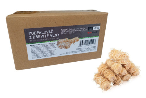 Podpalovač z dřevité vlny, balení 25 ks