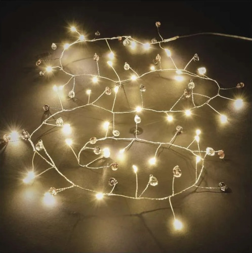 EMOS LED girlanda kamínky 1,2 m, teplá bílá, 3× AA, časovač, DCGW16