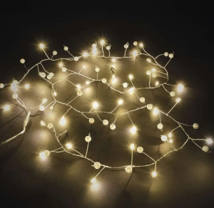 LED girlanda – perly, 1,2 m, 3x AA, vnitřní, teplá bílá, časovač DCGW15